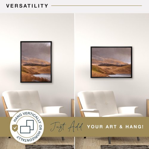 MCS Foundation 18x24 Poster Frame Traditional Black, Vertical & Horizontal Wall Hanging Large Picture Frame for Photos, Posters & Art Prints (1-Pack)