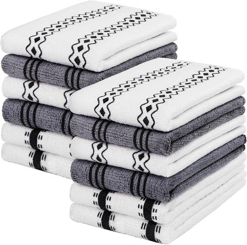 HOMEXCEL Microfiber Cleaning Cloths - Lint-Free, Scratch-Free & Highly Absorbent | 12 Pack Kitchen Towels
