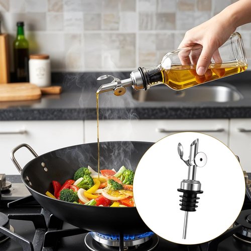 12 Pack Olive Oil Dispenser Spout Speed Liquor Pour Spout with Flip Top Stainless Steel Pour Spouts for Bottles Weighted Liquor Pours Spouts with 12 Adapters for Large Neck Bottles