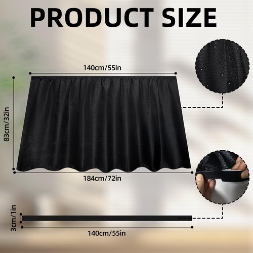 Fabric Sink Skirt Waterproof Self-Adhesive Bathroom Sink Skirt Diamond Stitch Design, 55 x 32 Inches, Adds Under Sink Storage (Black)
