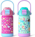 Fimibuke Kids Insulated Water Bottle - 14oz Leak-Proof Stainless Steel Tumbler with 2-in-1 Lid | BPA-Free for School & Travel
