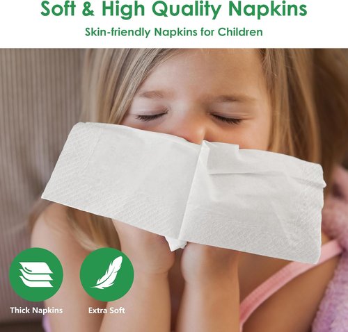 Eco-Friendly Disposable Napkins by [Brand Name] - 300 Pack 13"x13" 2-Ply Soft & Absorbent White Dinner Napkins