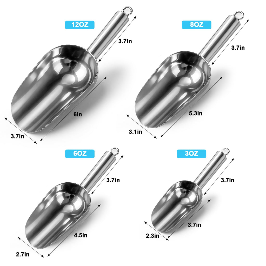 Stainless Steel Ice Scoop for Freezer with Magnetic Hook - Ice Scoop for GE Profile Opal 2.0 Nugget Ice Maker, for Kitchen Bar Party Accessories (3OZ-Silver)