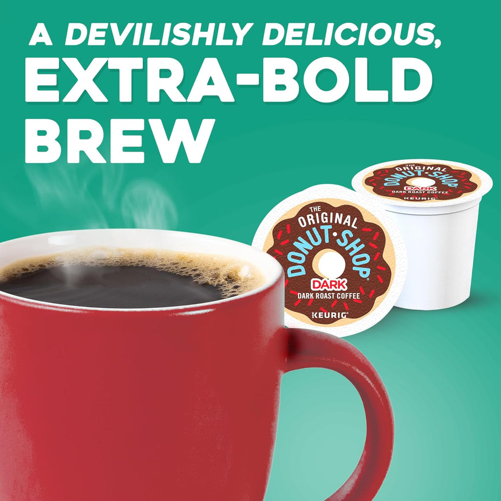 Original Donut Shop Dark Roast K-Cup Pods - Single-Serve Coffee, 60 Count (6 Packs of 10)