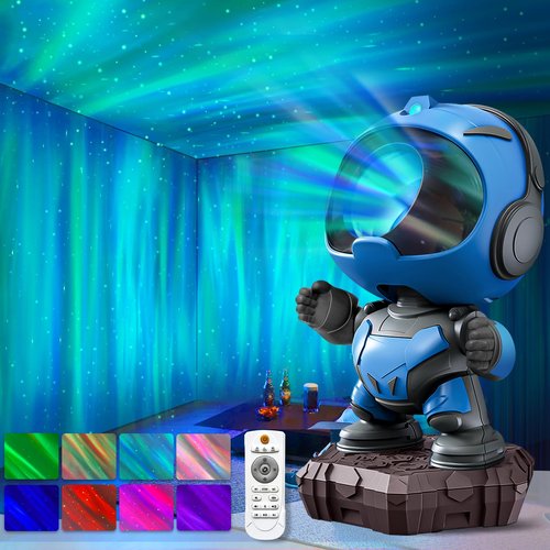 Astronaut Galaxy Projector, 4-in-1 Nebula Night Lights with Bluetooth Speaker Timer Remote Control White Noise Star Lights Birthday Valentines Gifts for Kids Adults Bedroom Gaming Room Decor