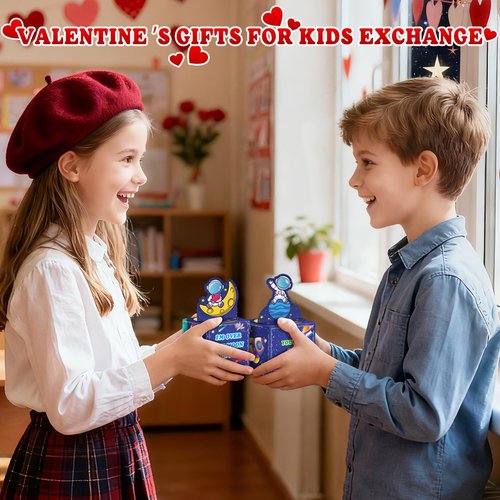 Valentines Day Cards for Kids School, 24 Pack Bouncing Balls with Valentines Day Card Box, Valentines Cards Gifts for Kid Classroom School Exchange, Valentines Party Favors Prizes Set for Kid