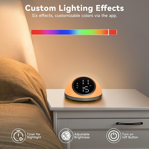 Fansbe Direct Alarm Clocks Up to 10 Alarms Alarm Clock for Bedroom, White