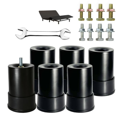 4 Inch Metal Adjustable Bed Base Frame Leg Replacement Heavy Duty Extra Height Leg Compatible with 89% of Frameworks Such as M8 M10 Thread (Set of 6)
