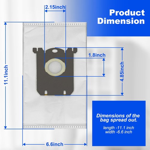 GULUANT 5 Pack Replacement Vacuum Bag for Electrolux Classic S-Style EL4100A EL4101A EL6986A EL6988E EL6988EZX 6990 6991 6992 6994 6996 5989 8985 6988 6989 CV-140 EL4200 EL7000 Vacuum Models