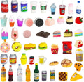 Skiennix Miniature Food & Drink Bottles - 50 Pcs Pretend Play Kitchen Accessories for 1/12 Dollhouse