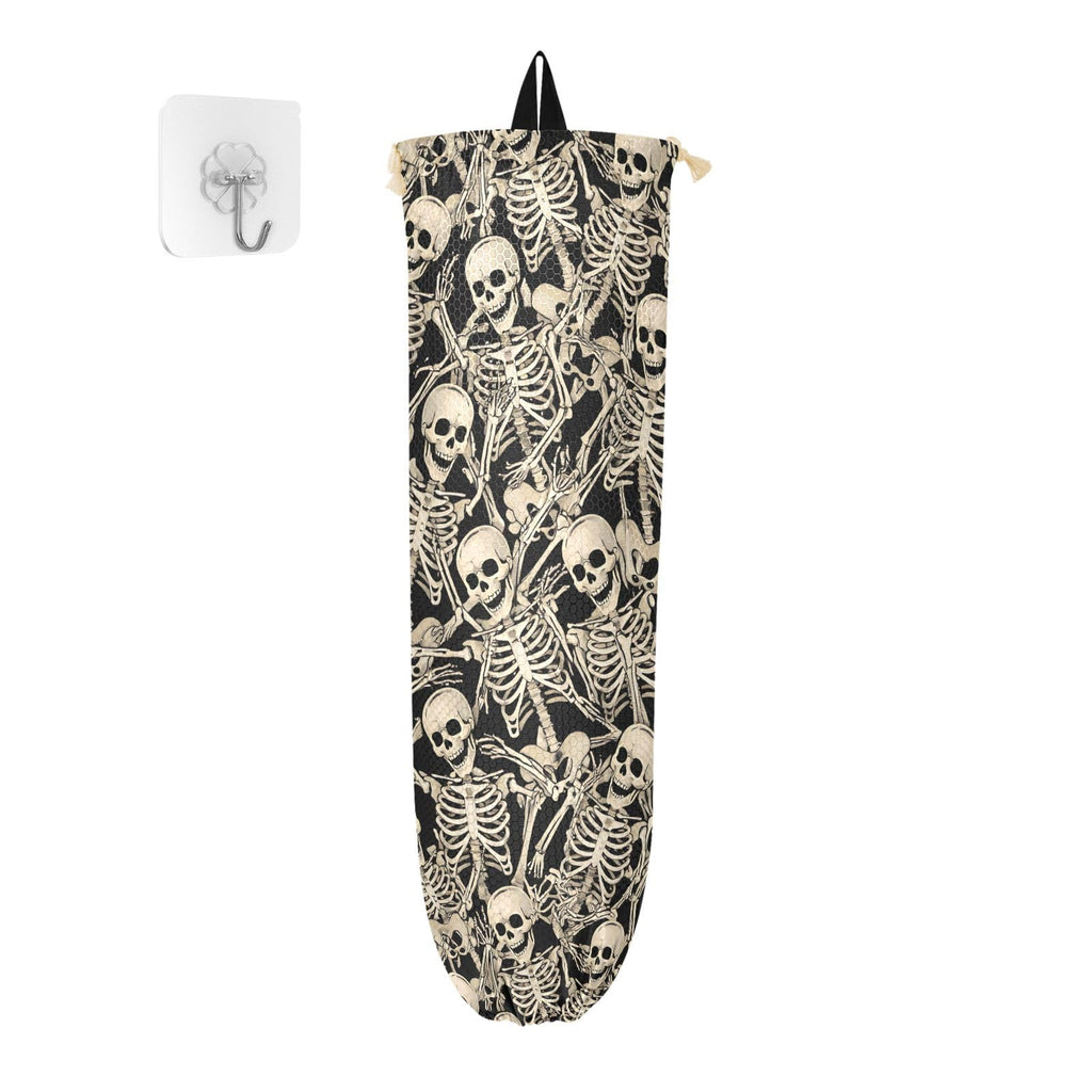 ALAZA Plastic Bag Holder Grocery Bags Organizer Dispenser Storage Gothic Skull Skeleton for Kitchen Wall Mount