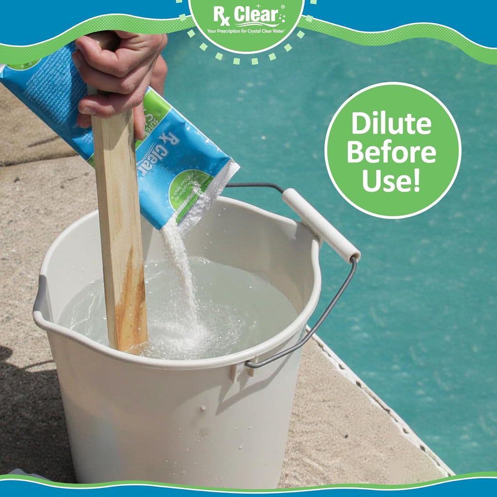 Rx Clear Mega Shock - 73% Calcium Hypochlorite Pool Sanitizer & Algaecide | 1 lb Bag