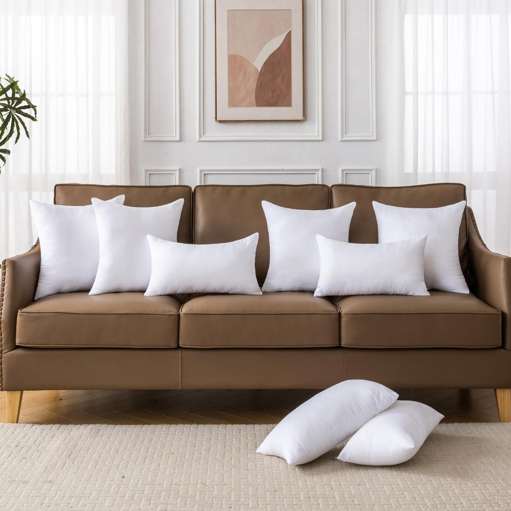 OTPIPCS 20 x 20 Pillow Inserts Set of 4 - Premium Soft and Fluffy 20 Inch Large Sofa Decorative White Square Throw Pillow Inserts Stuffing for Living Room Couch and Bedroom Interior Cushions