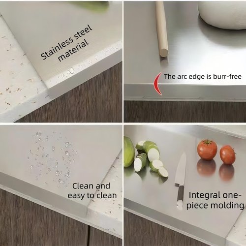 Large Stainless Steel Cutting Board,Suitable for Cutting Meat,Dicing,Vegetables,Fruits,Bread and Baking.ItIsConvenienttoClean,EasytoStoreandCan Be Washed in a Dishwasher ((15.8 * 19.6in))