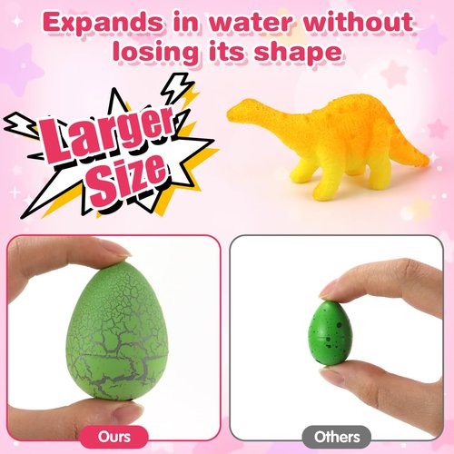 ZIZICG 24PCS Valentines Day Gifts for Kids-Large Hatching Dinosaur Eggs with valentine cards, Dinosaur Birthday Party Favors, Funny Dino Valentine Exchange Cards for Boys Girls