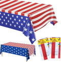 Independence Day Tablecloth - 2 Pack Waterproof Disposable Rectangle Covers | 54x108 in for Patriotic Celebrations