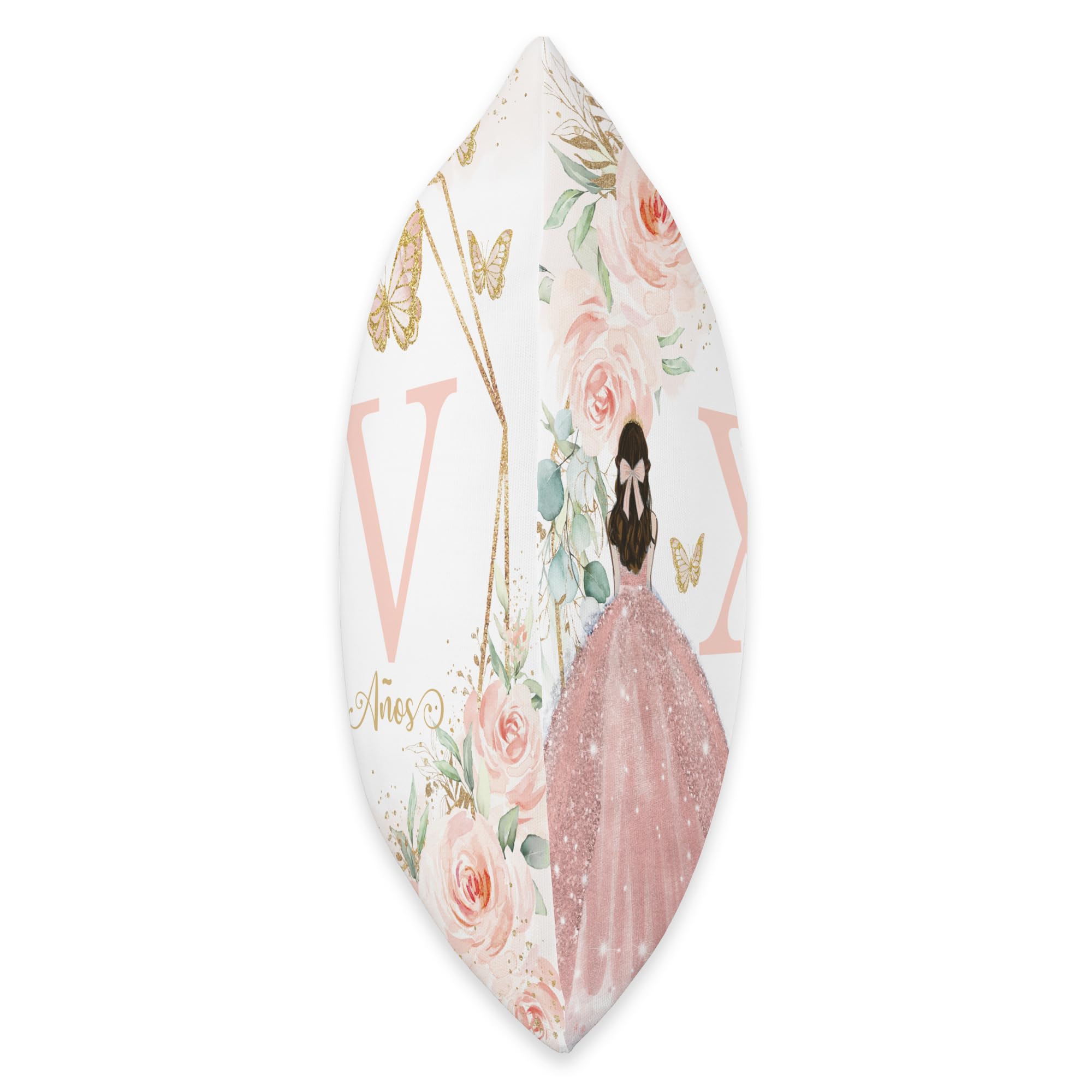 Blush Roses Floral Flowers Princess Quinceañera Mis XV Años Throw Pillow