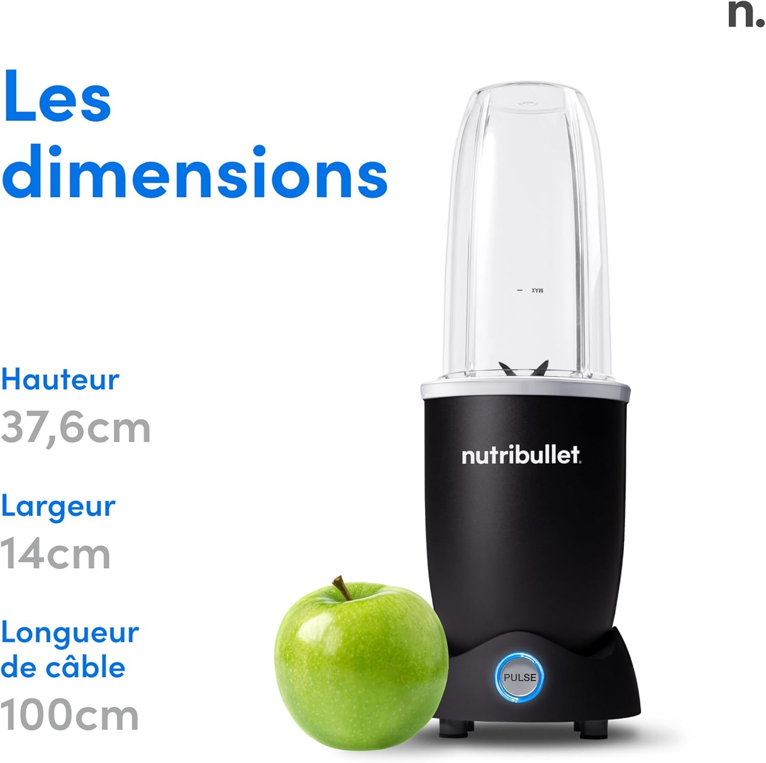 Nutribullet Pro+ Personal Blender - 1200 Watt Power with Pulse Function | Sleek Black Design