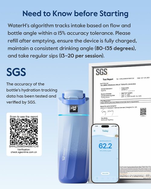 BOOST Smart Water Bottle - 16oz Kids Water Bottle with Reminder & Tracker | BPA-Free Stainless Steel