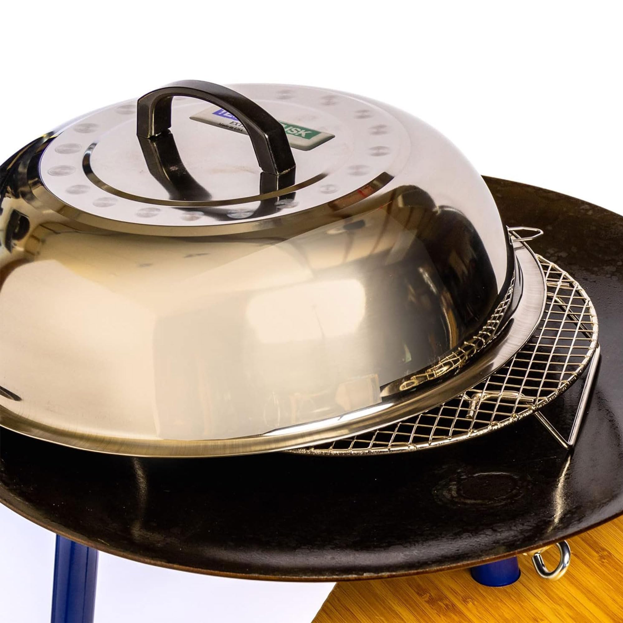 TEMBOTUSK Skottle Grill Accessory Kit, 3 Piece, Lid, Steam Tray, Wind Guard