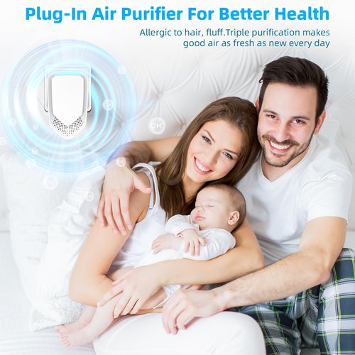 6Pcs Air Ionizer Plug In Air Purifier with Negative Ion Generator,2026 Air Ionizers for Home&Dust Mites,Quiet Mini Air Freshener for Home,Office,Basement,Air Purifiers for Odor,Dust,Smoke,Pets Smell