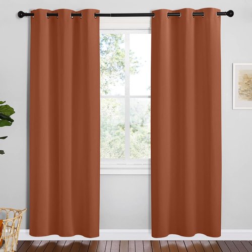 NICETOWN Blackout Curtains - Thermal Insulated Privacy Drapes, Burnt Orange, 42 x 78 Inches, 1 Pair
