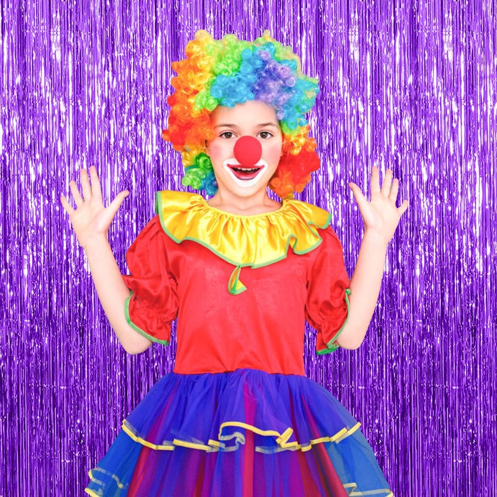 Purple Backdrop Tinsel Streamers by [Brand Name] - 10 Pack Foil Fringe Curtains for Parties & Events