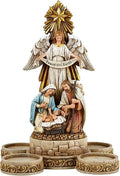 Needzo Nativity Scene Candle Holder Set - Holy Family Figurines for Votive Candles | 6.5 x 10 Inches