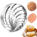4inch Concha Cutter, Double Sided Bread Mold Stainless Steel DIY Cookie Cutter Concha Stamp for Baking Cookies(sliver)