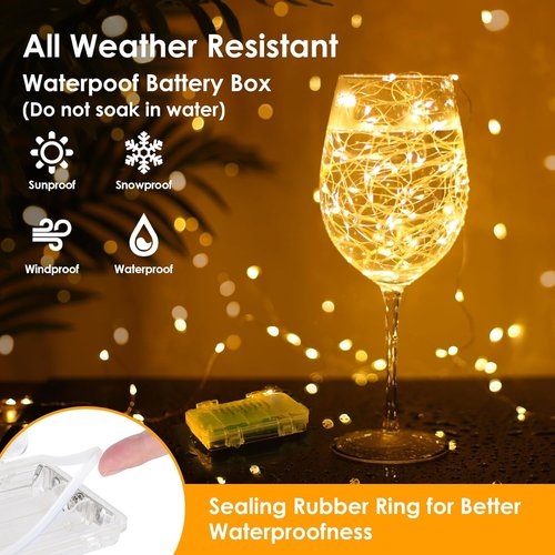Mlambert Fairy Lights - 33FT Battery Operated with Remote & Timer | Waterproof 100 LEDs for Indoor & Outdoor Decor