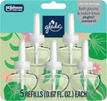 Glade PlugIns Refills Air Freshener - Lush Greens & Water Lotus, Scented Essential Oils, 0.67 Fl Oz, 5 Count