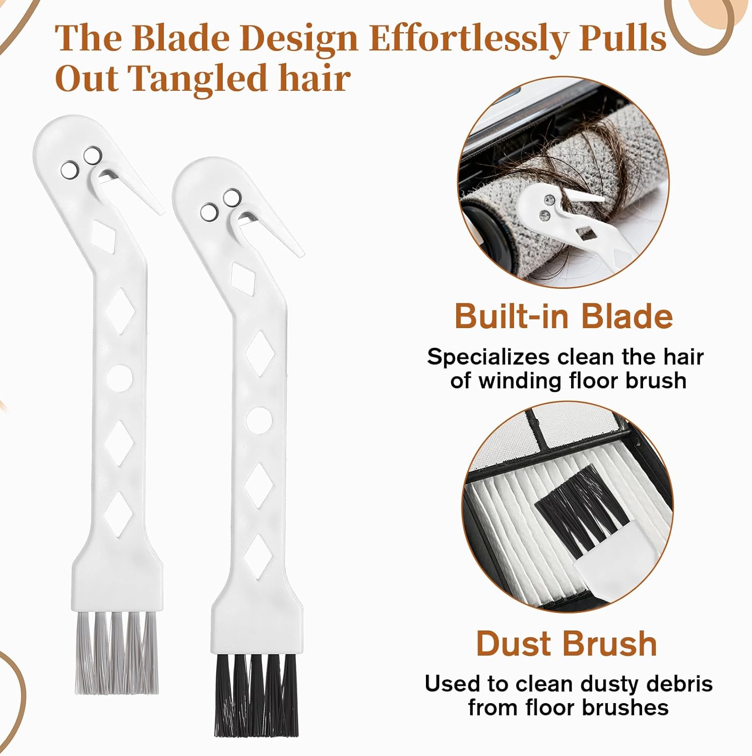 Skiennix Handheld Vacuum Cleaner Brush - 2-in-1 Universal Dust & Roller Tool for Robot Cleaning | 4 PCS Set