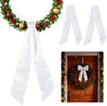 Skiennix White Satin Blank Sash - Perfect for Wedding Embroidery, Monogram & Holiday Decor | 2 Pieces