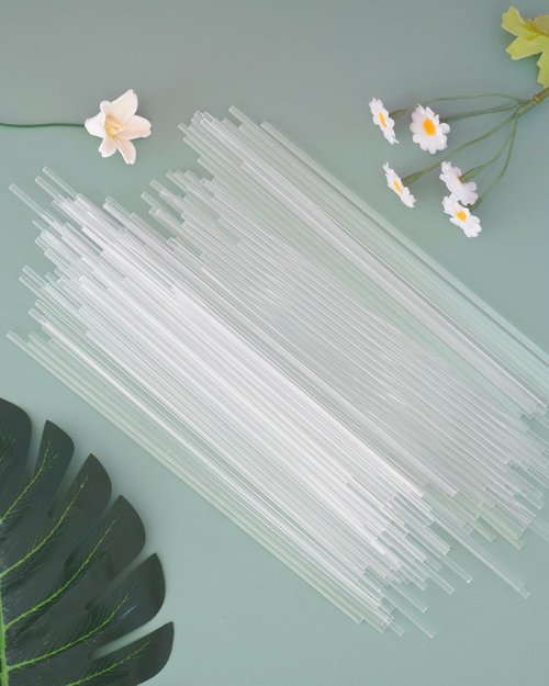 CHELIZIYA 100Pcs Acrylic Cake Pops Sticks, Clear Round Plastic Strip, Acrylic Cake Topper Sticks, Reusable Cocktail Stirrer for Party, DIY Crafts, Decorations (6-inches)