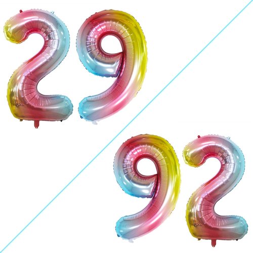 GOER Jumbo 29 Inch Foil Balloons - Colorful Decorations for 29th Birthday Party | Helium-Ready