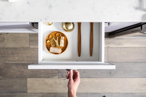 EasyLiner Select Grip Shelf Liner - Easy to Install & Cut to Fit - Non Slip, Non Adhesive, Drawer Shelf & Cabinet Liner for Kitchen, Bathroom, Pantry Cupboards - 12in. x 24ft. - Beige
