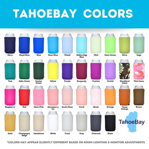 TahoeBay Blank Beer Can Cooler Sleeves (8-Pack) Bulk Sublimation Blanks for Vinyl Plain Soft Foam Can Sleeves Coolers for Soda Cans & Bottles Black, White, Solid Color (Multicolor, Regular 12oz)
