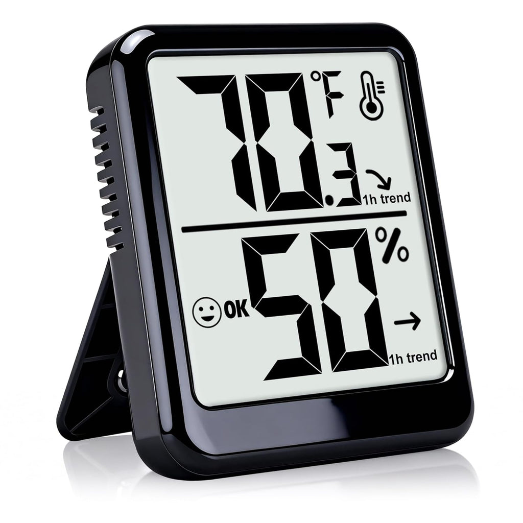 Skiennix Digital Room Thermometer & Hygrometer | Accurate Temperature & Humidity Monitor for Home, Office, Pets & Plants - AAA Battery Included