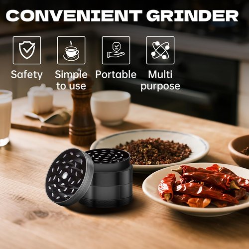 Grinder 2.5-inch Stainless Steel Kitchen Utensil Black