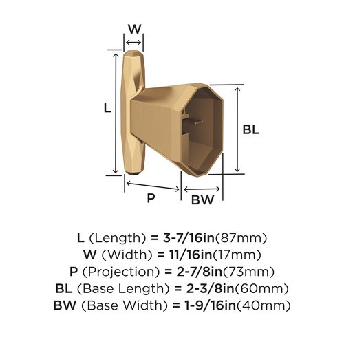 Amerock BH36040CZ | Champagne Bronze Single Robe Hook | 3-7/16 in. (87 mm) Length Towel Holder | St. Vincent | Towel Hook for Bathroom | Bathroom Hardware | Bath Accessories