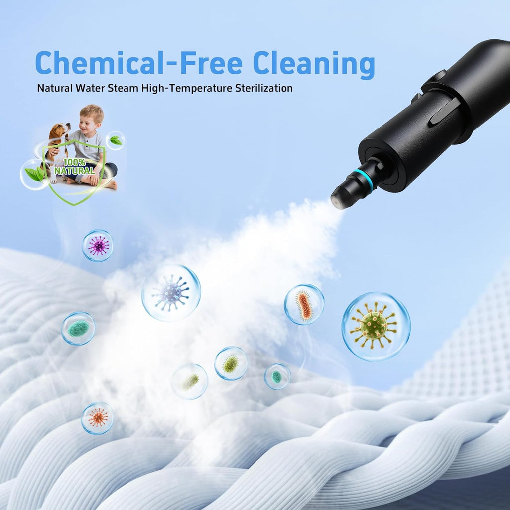 Skiennix Steam Cleaner - High-Temperature 257℉ Handheld Steamer with 3 Adjustable Levels | 1.9 Quart Capacity for Home & Car Cleaning