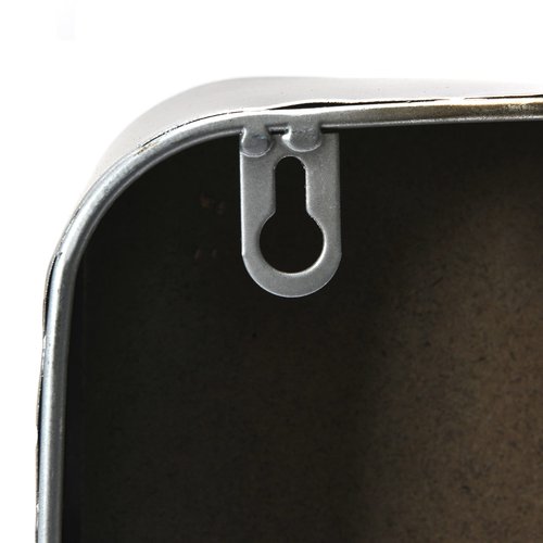 Creative Co-Op Metal Rectangle Hanging Clock with Handle Decoration on Top