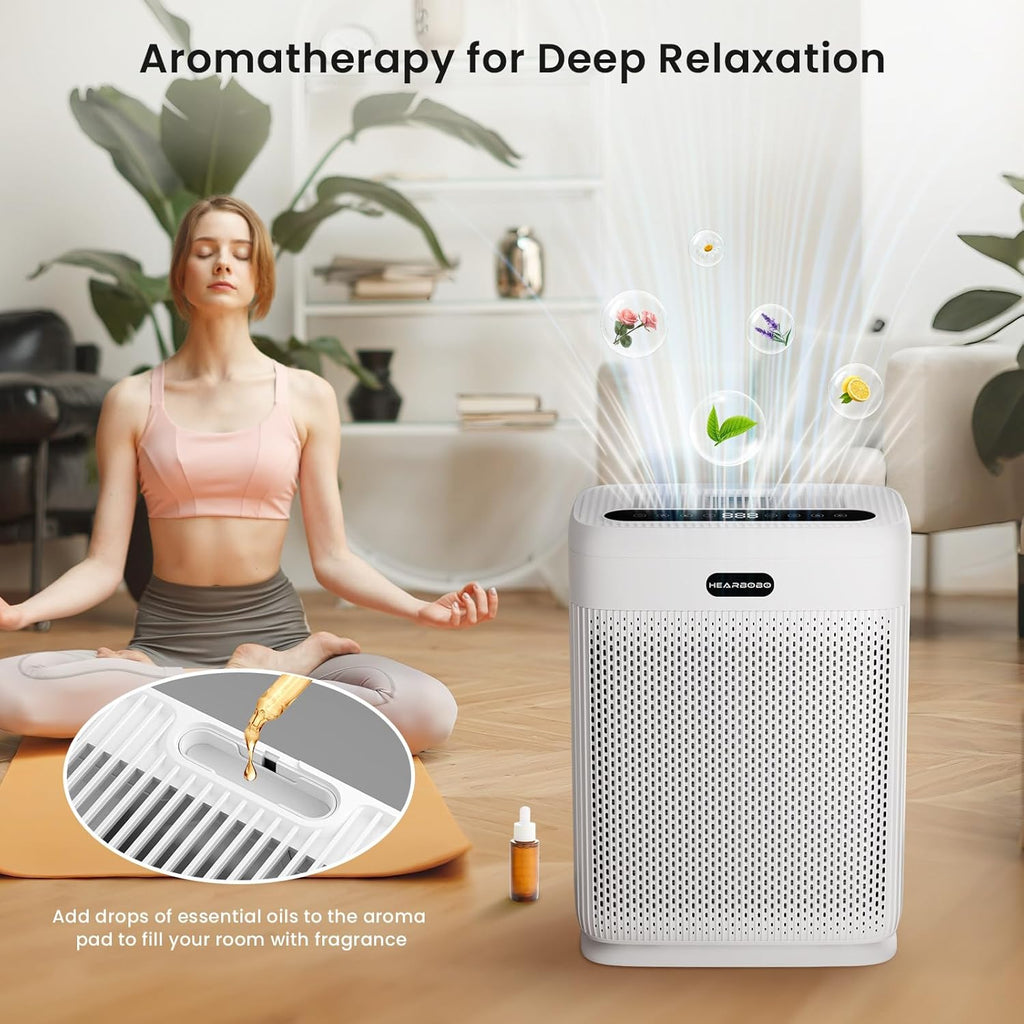 Skiennix Air Purifier - H13 HEPA Filter with PM2.5 Sensors | Ideal for Large Rooms up to 3000 sq. ft.