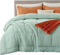 Bedsure Comforter Duvet Insert - All-Season King Size Quilted Bedding, GentleSoft Down Alternative, Sage Green 90 x 102 Inches