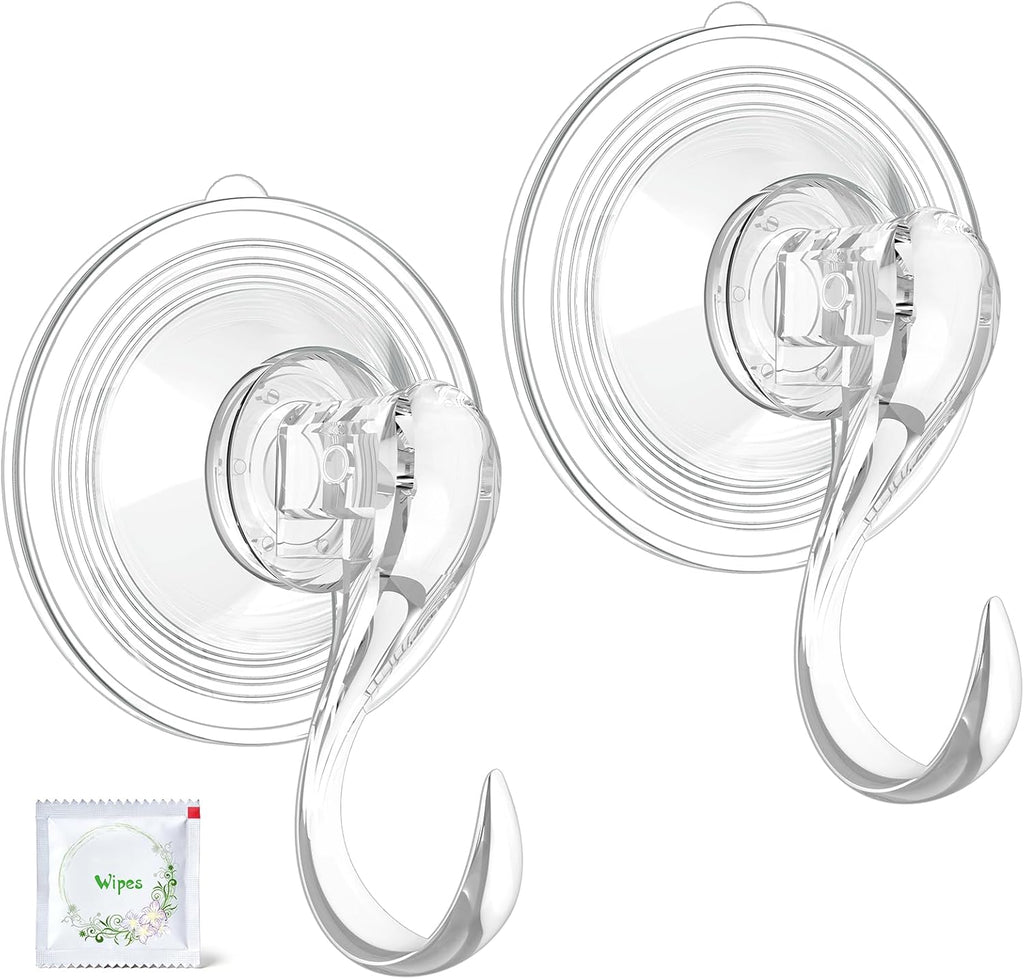 VIS'V Wreath Hanger - Heavy Duty Suction Cup Hooks | 22 LB Capacity, Clear, 6 Pcs, Removable & Reusable