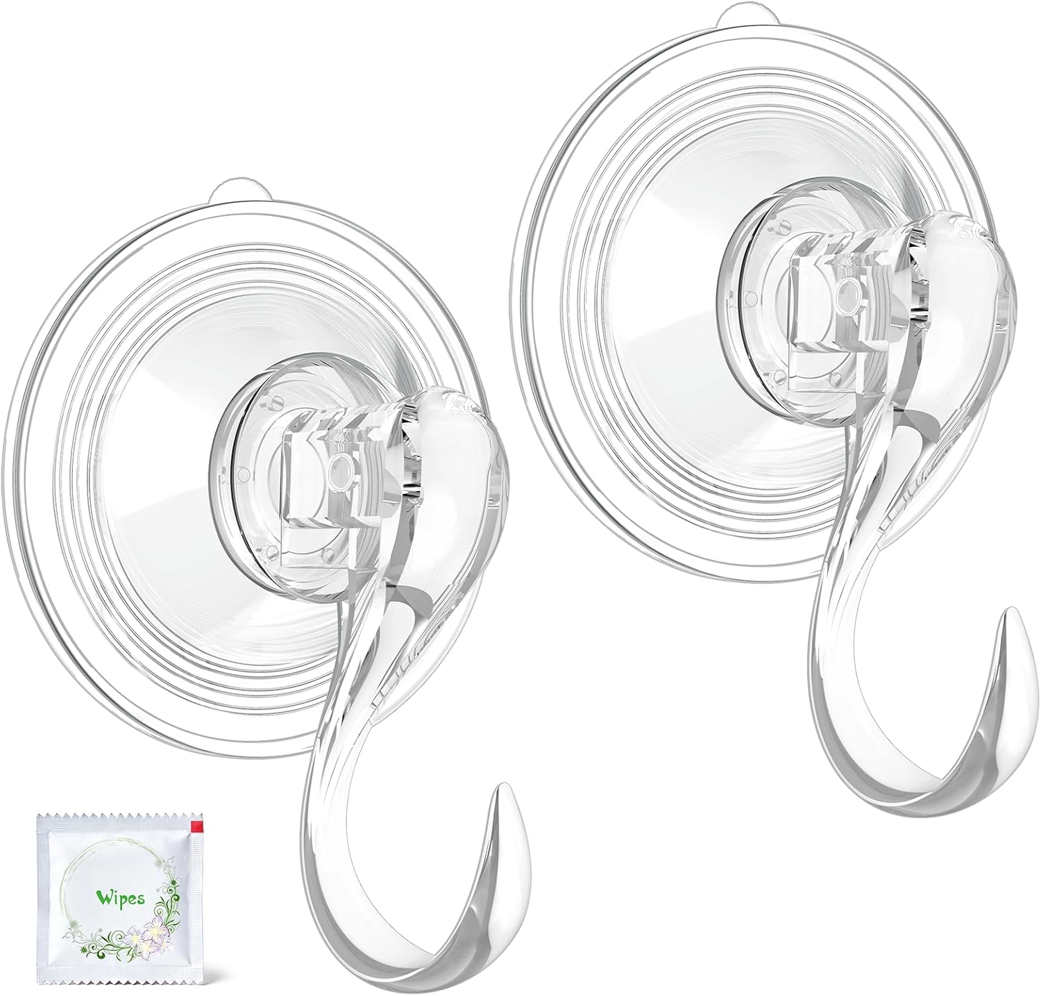 VIS'V Wreath Hanger - Heavy Duty Suction Cup Hooks | 22 LB Capacity, Clear, 6 Pcs, Removable & Reusable