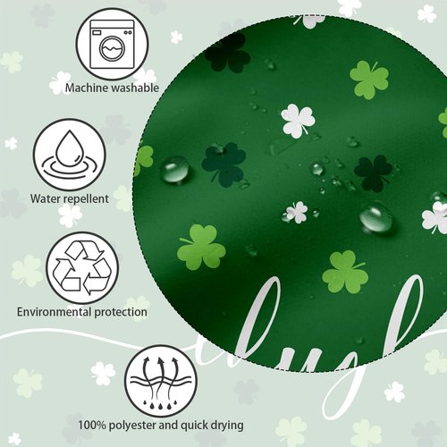 APROPHIC St. Patrick's Day Shower Curtain, Lucky Shamrocks Green White St Patricks Day Curtains for Bathtub Bathroom, Irish Festival Decorations Waterproof Shower Curtain with 12 Hooks 72 X 72 in