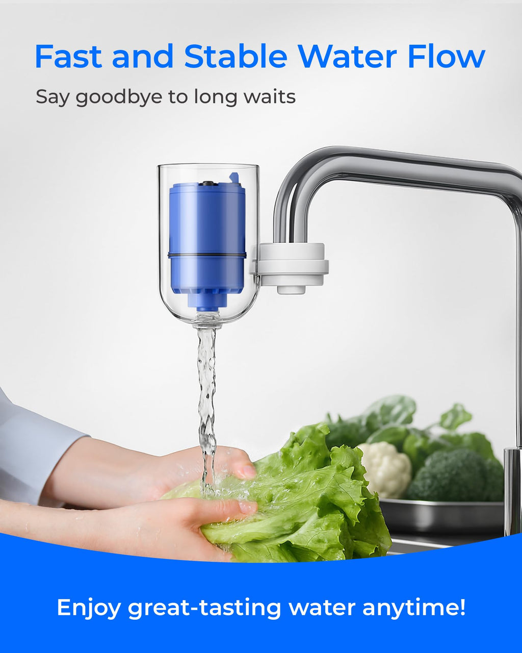 Waterdrop Faucet Water Filter, Compatible with All PUR® Water Filter Replacement for PUR® PLUS RF9999® Faucet Water Filter, NSF 42 Certified, 18-Month, 1800-Gallon, 6 Pack