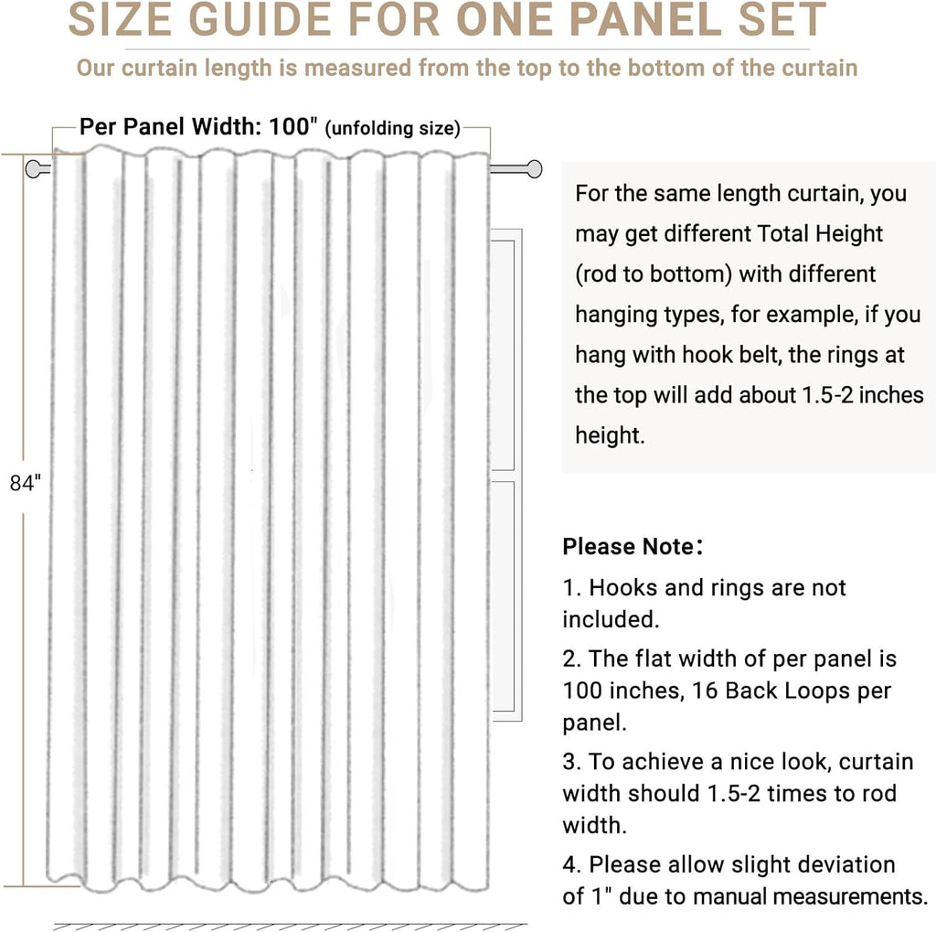 Skiennix 100% Blackout Linen Curtains - Thermal Insulated Drapes for Bedroom | 84" Long, Blush Pink