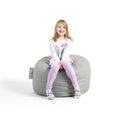 Big Joe Fuf Small Foam Filled Bean Bag Chair, Gray Plush, Soft Polyester, 2 feet